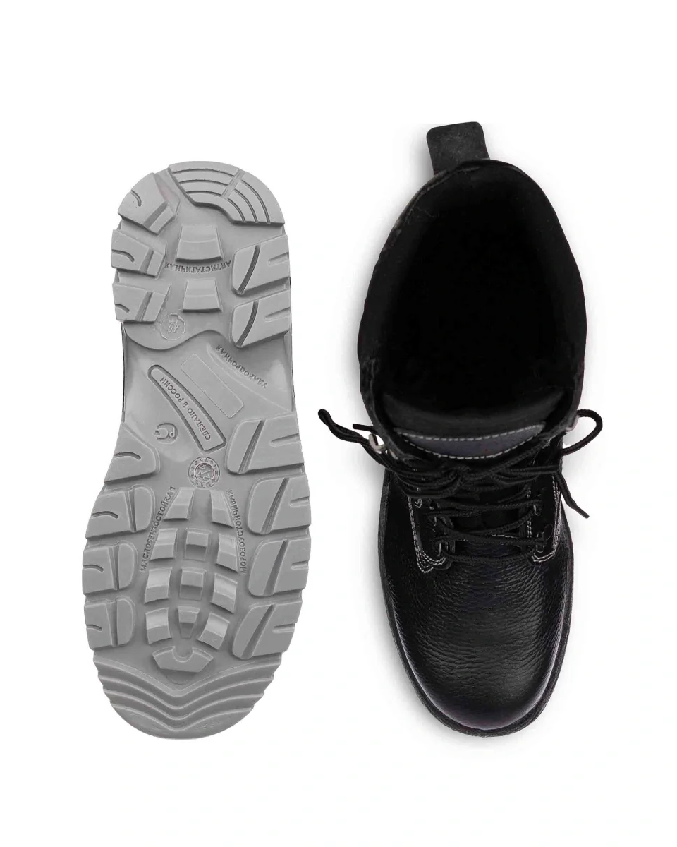 Ботинки с высокими берцами СТРОИТЕЛЬ нат.кожа ПУ/ТПУ мет.подносок - фото 6