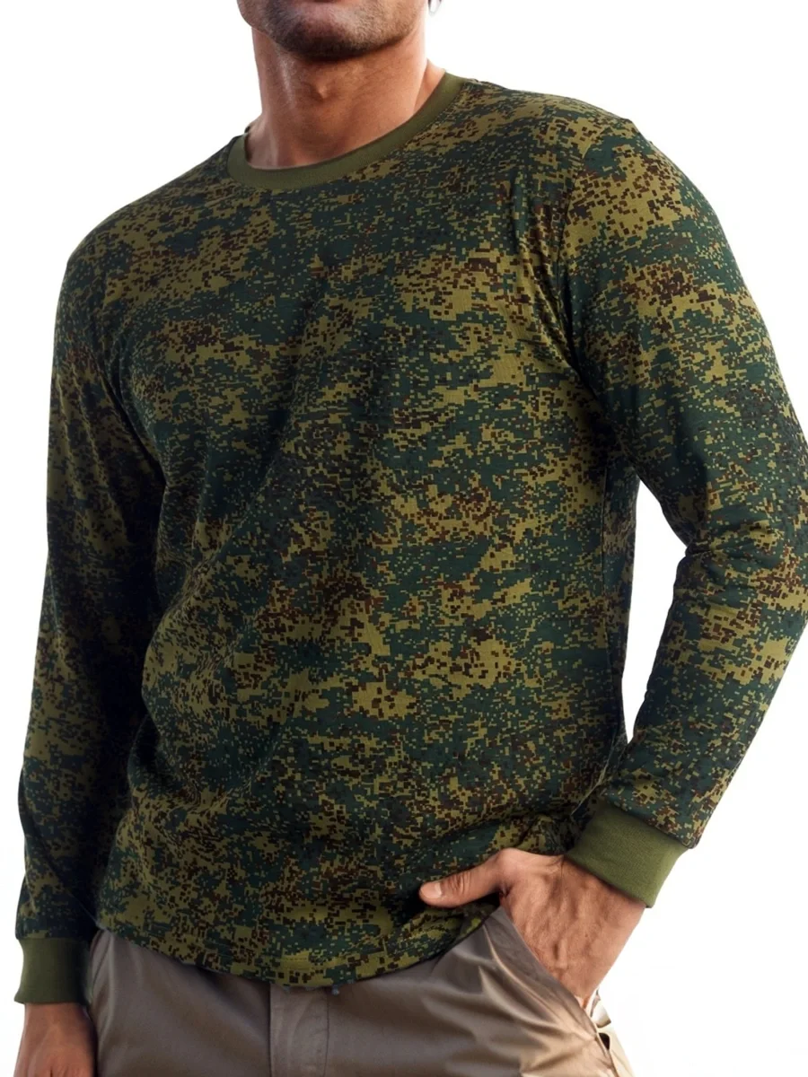 Футболка кмф с длинными рукавами "Цифра зеленая" - фото 2