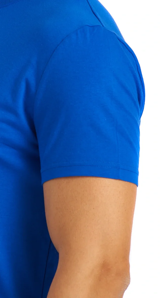 Футболка васильковая - фото 3