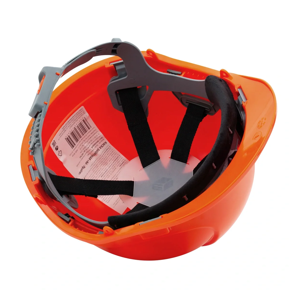 Каска защитная ЕЛАНПЛАСТ АЙ-ПРАЙМ СТАНДАРТ оранжевая (ленточное оголовье) - фото 5