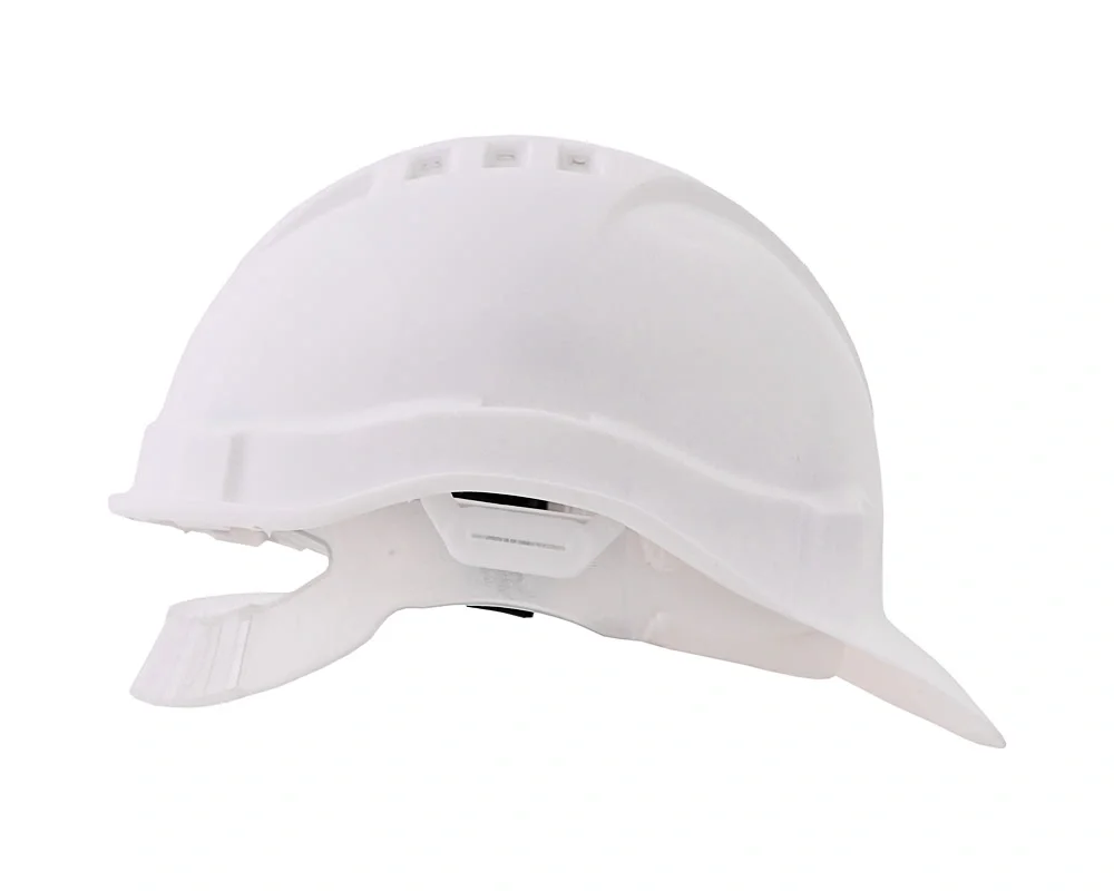 Каска защитная ЕЛАНПЛАСТ ЕВРОПА белая (ленточное оголовье) - фото 2