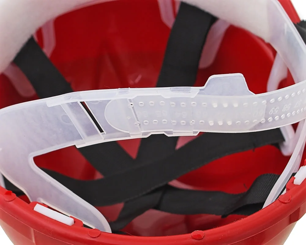 Каска защитная ЕЛАНПЛАСТ ЕВРОПА красная (ленточное оголовье) - фото 9