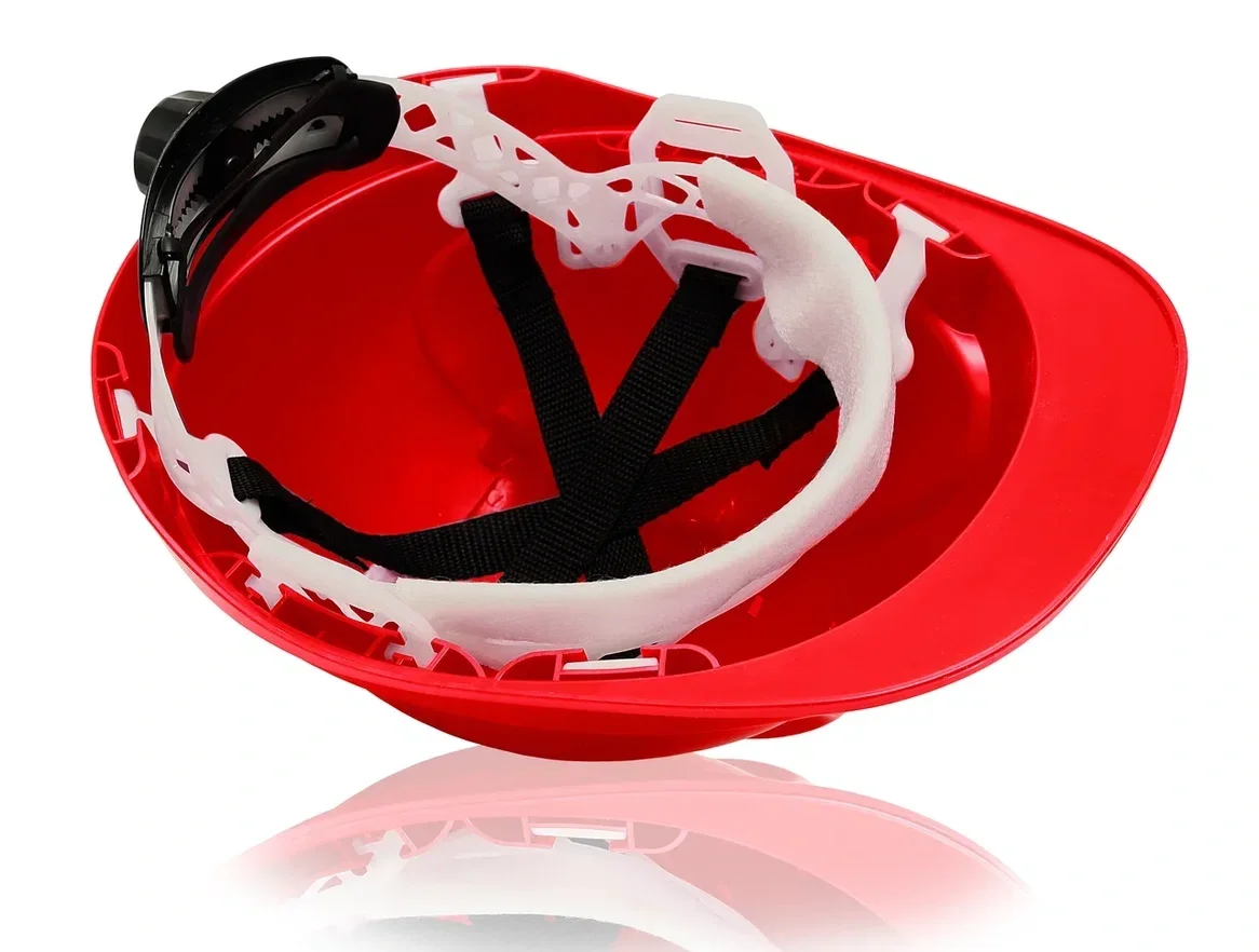 Каска защитная ЕЛАНПЛАСТ ФОРВАРД красная (ленточное оголовье, храповый механизм) - фото 3