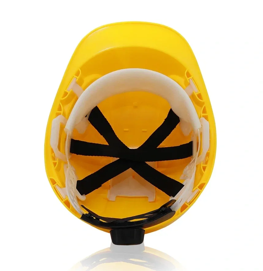 Каска защитная ЕЛАНПЛАСТ ФОРВАРД желтая (ленточное оголовье, храповый механизм) - фото 4