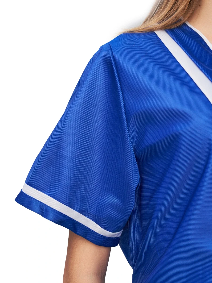 Халат женский нейлоновый (кор. рукав) васильковый - фото 6