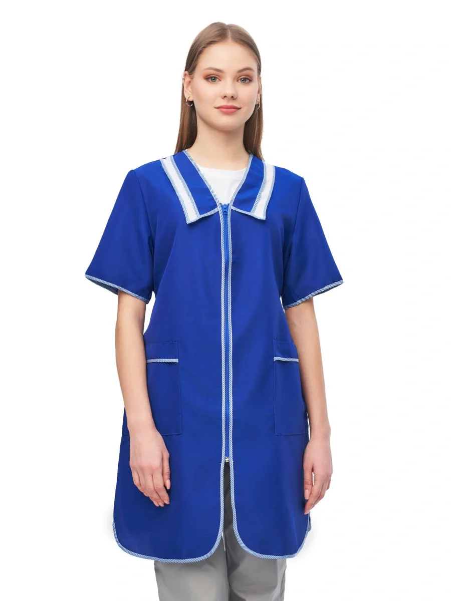 Халат женский "Сакура" васильковый - фото 1