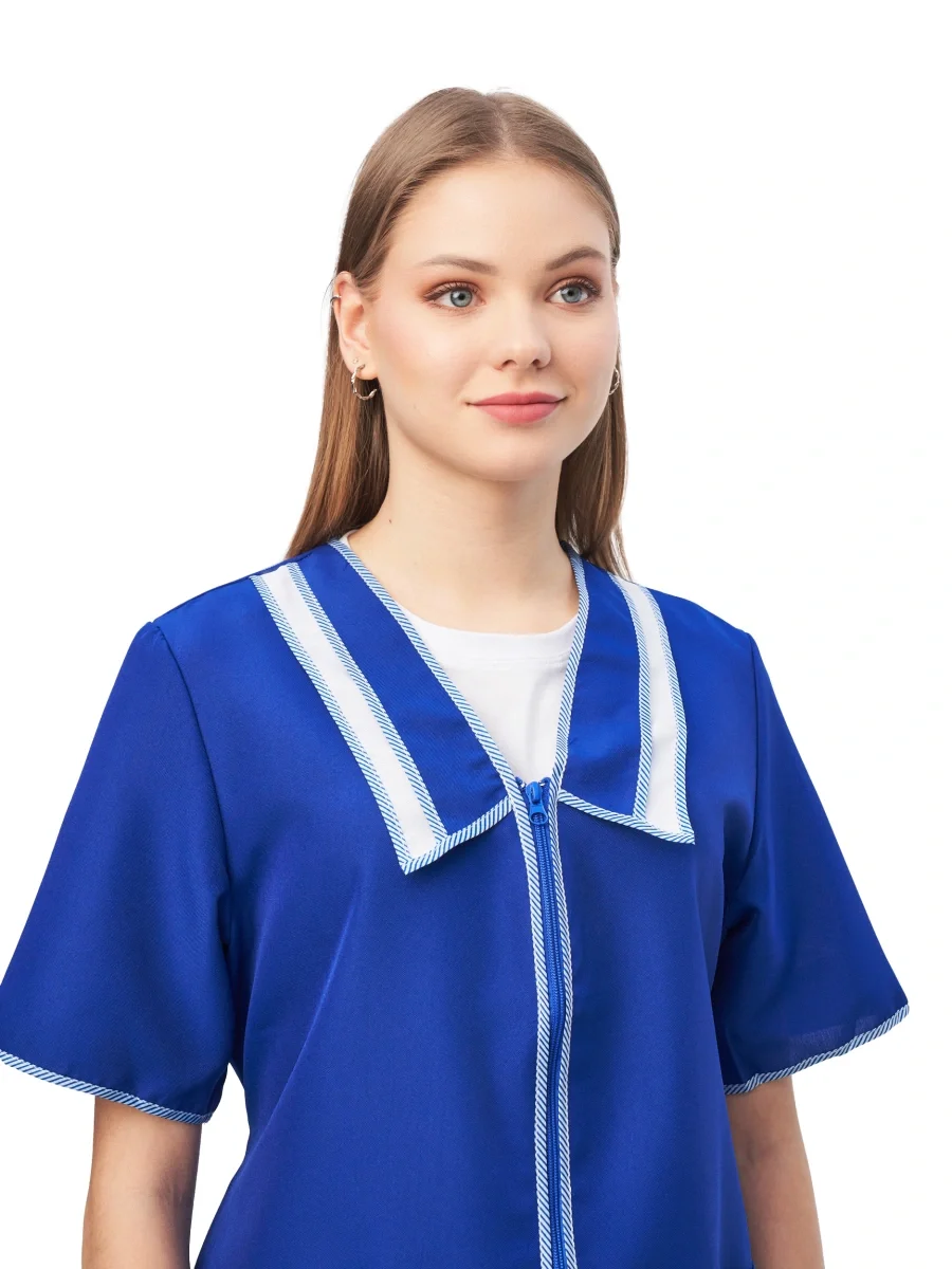 Халат женский "Сакура" васильковый - фото 5