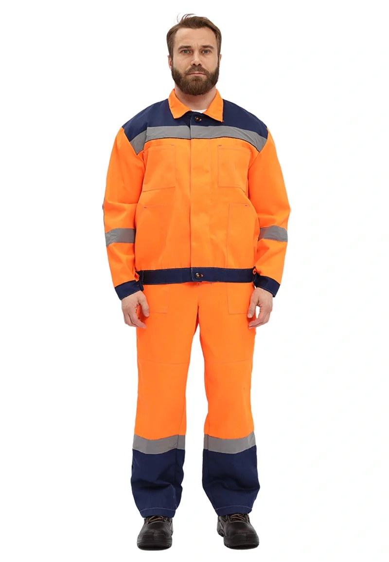 Костюм рабочий "Легион" оранжевый/т.синий - фото 2
