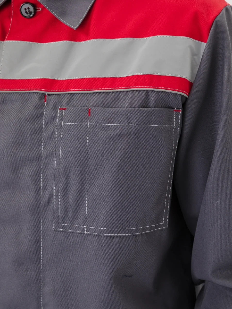 Костюм "УДАРНИК" куртка/брюки Т.СЕРЫЙ/КРАСНЫЙ - фото 10