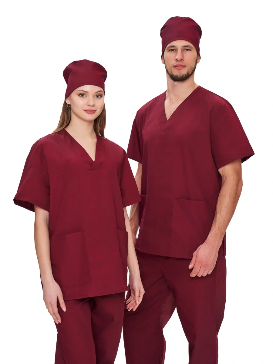 Костюм Хирургический (универсальный) бордовый - фото 1