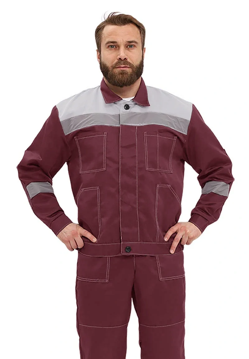 Костюм "ЛЕГИОН" куртка/полукомб. БОРДОВЫЙ/СЕРЫЙ - фото 1