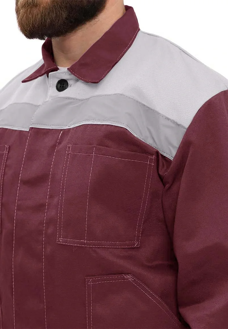 Костюм "ЛЕГИОН" куртка/полукомб. БОРДОВЫЙ/СЕРЫЙ - фото 4