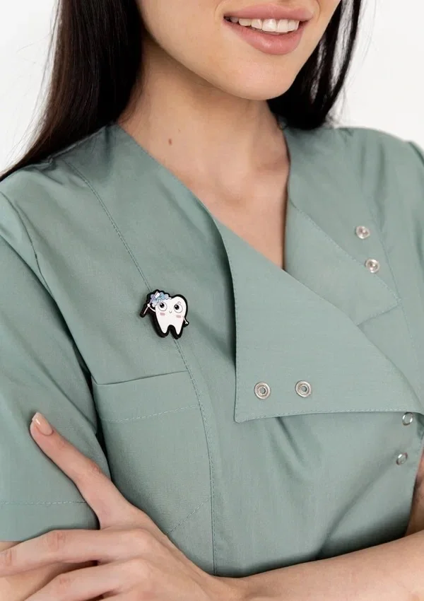 Костюм медицинский женский "Элана" (тк. тиси) зеленый РАСПРОДАЖА 40% - фото 6