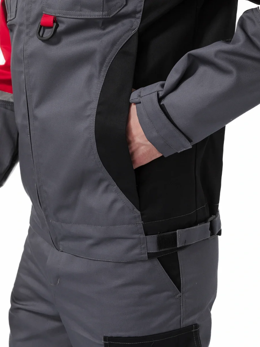 Костюм "МЕГА" куртка/полукомбинезон, цвет: Т.СЕРЫЙ/ЧЕРНЫЙ/КРАСНЫЙ - фото 6