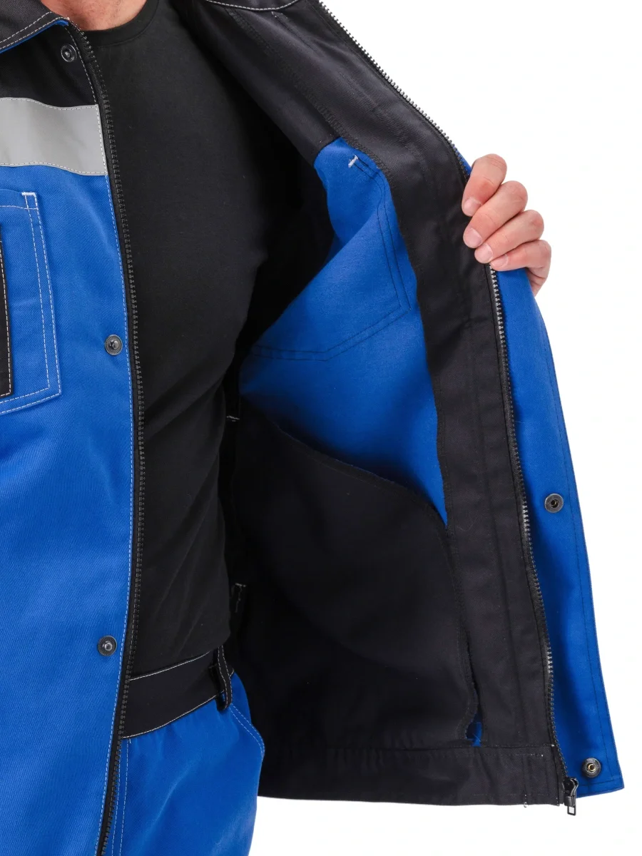 Костюм мужской "Волгарь" летний с брюками василек/черный - фото 14