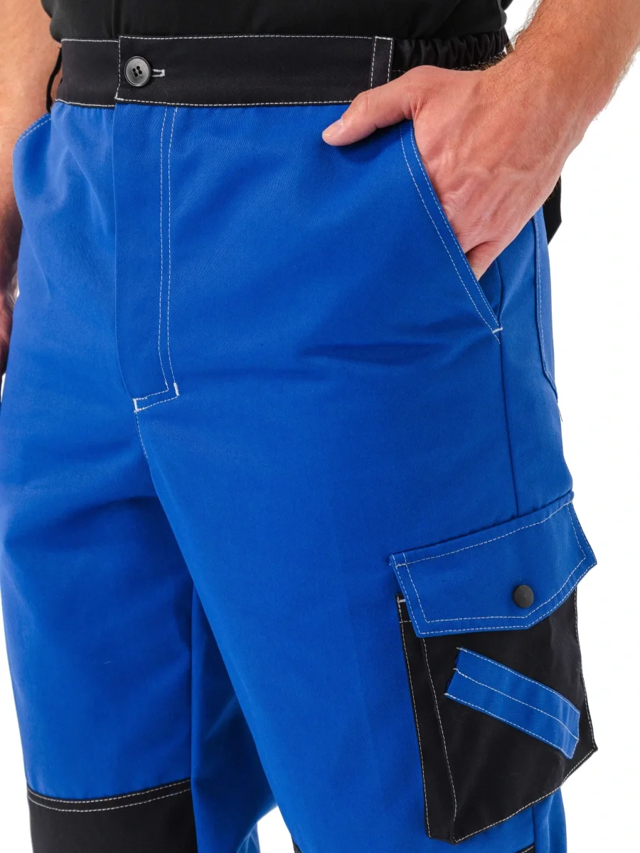 Костюм мужской "Волгарь" летний с брюками василек/черный - фото 16