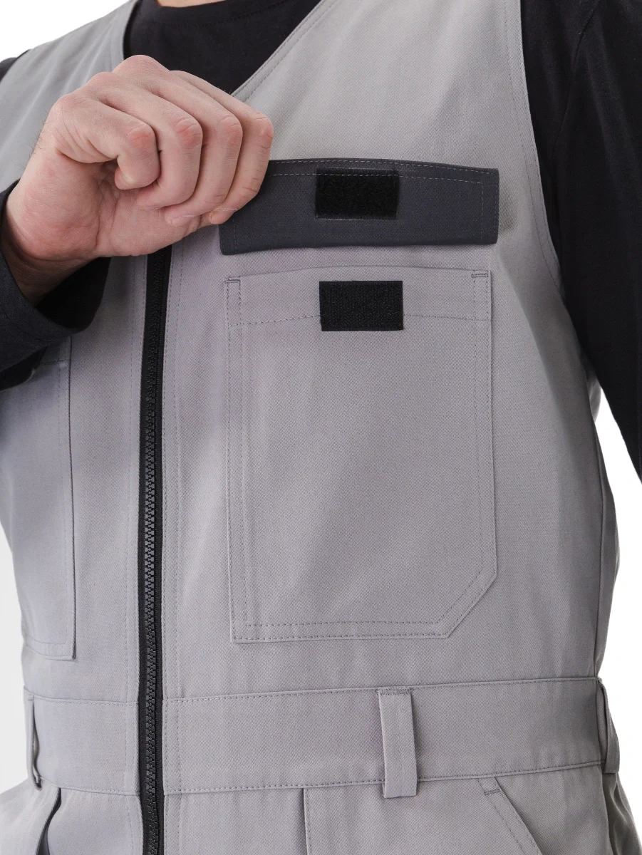 Костюм "НОВАТОР" куртка/полукомбинезон, цвет: СВ.СЕРЫЙ/Т.СЕРЫЙ - фото 15