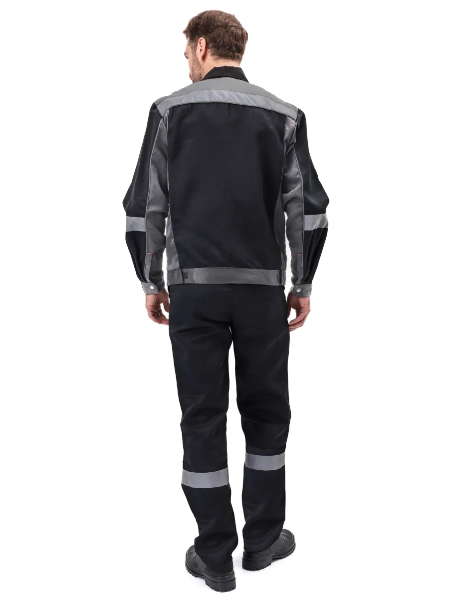 Костюм "РЕСПЕКТ" куртка/полукомб. цвет: ЧЕРНЫЙ/СЕРЫЙ - фото 5