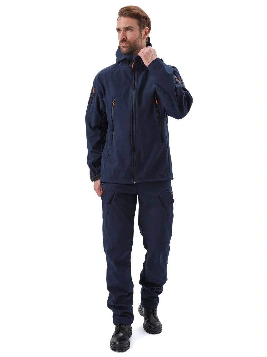 Костюм "ВЕПРЬ" куртка/брюки, цвет: т.синий, ткань: Софтшелл - фото 2