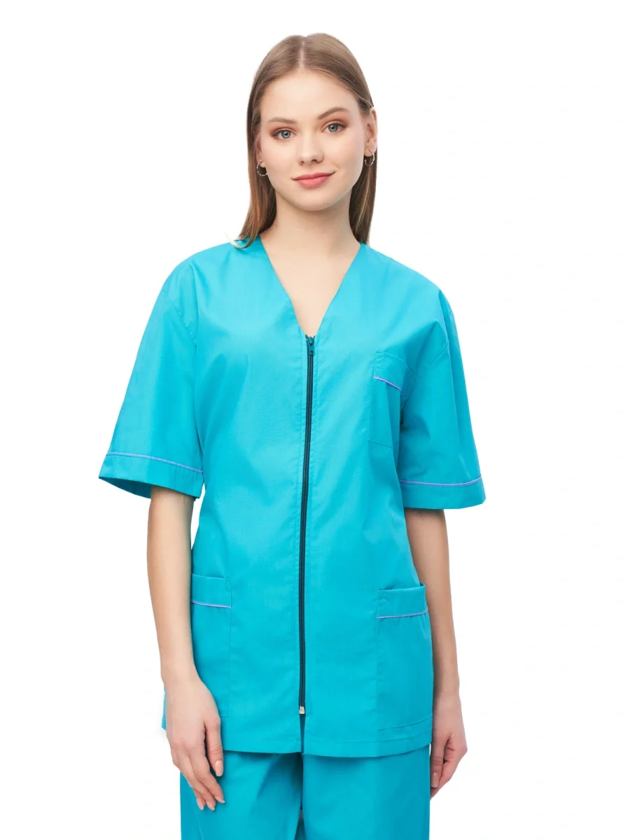 Костюм женский "Глория" бирюзовый с сиреневым - фото 1