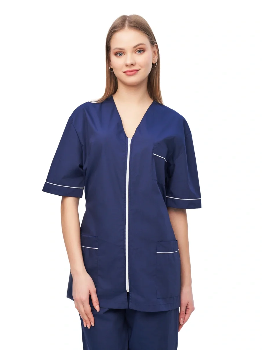 Костюм женский "Глория" т-синий с белым - фото 1