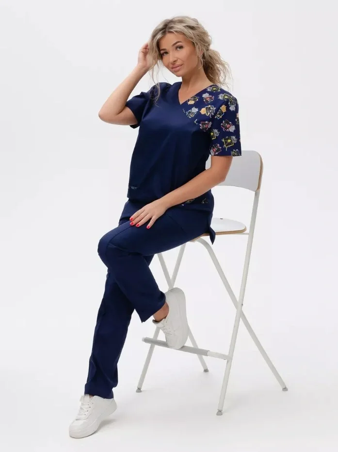 Костюм женский "Котики" т.-синий - фото 20