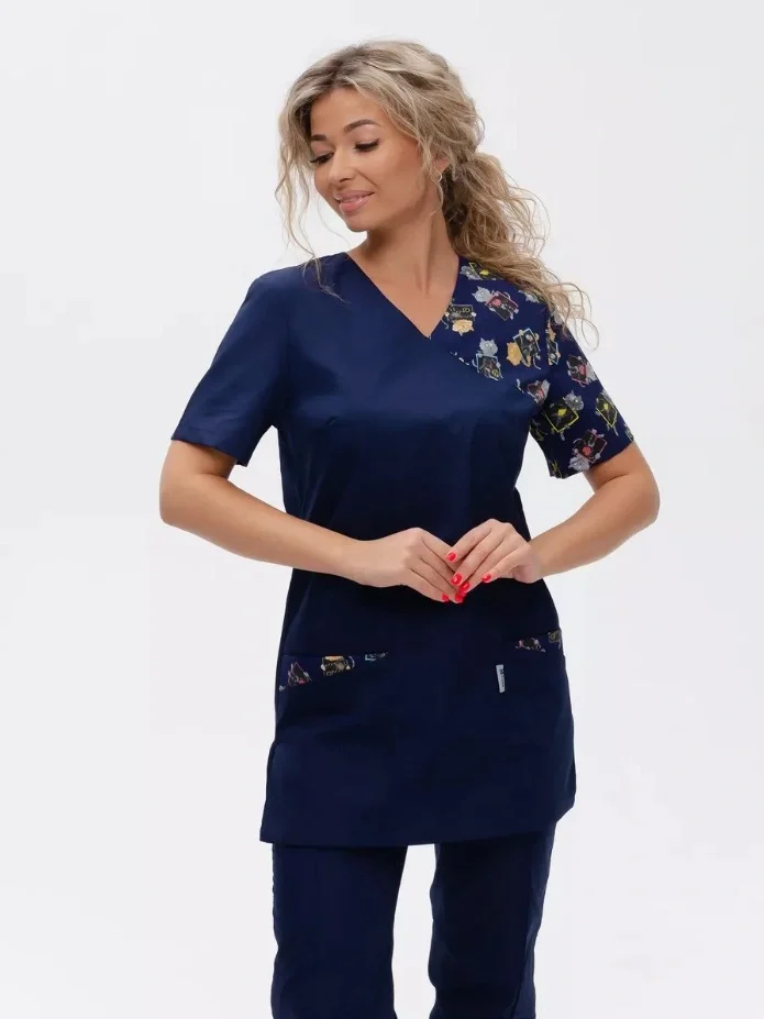 Костюм женский "Котики" т.-синий - фото 9