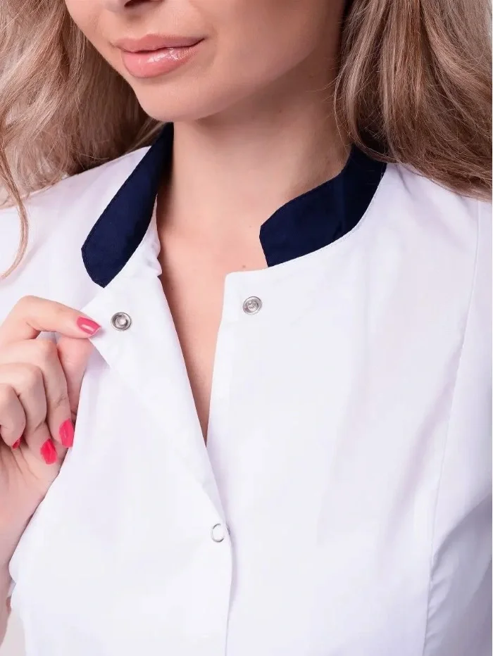 Костюм женский "Лея" белый с т.-синим - фото 13