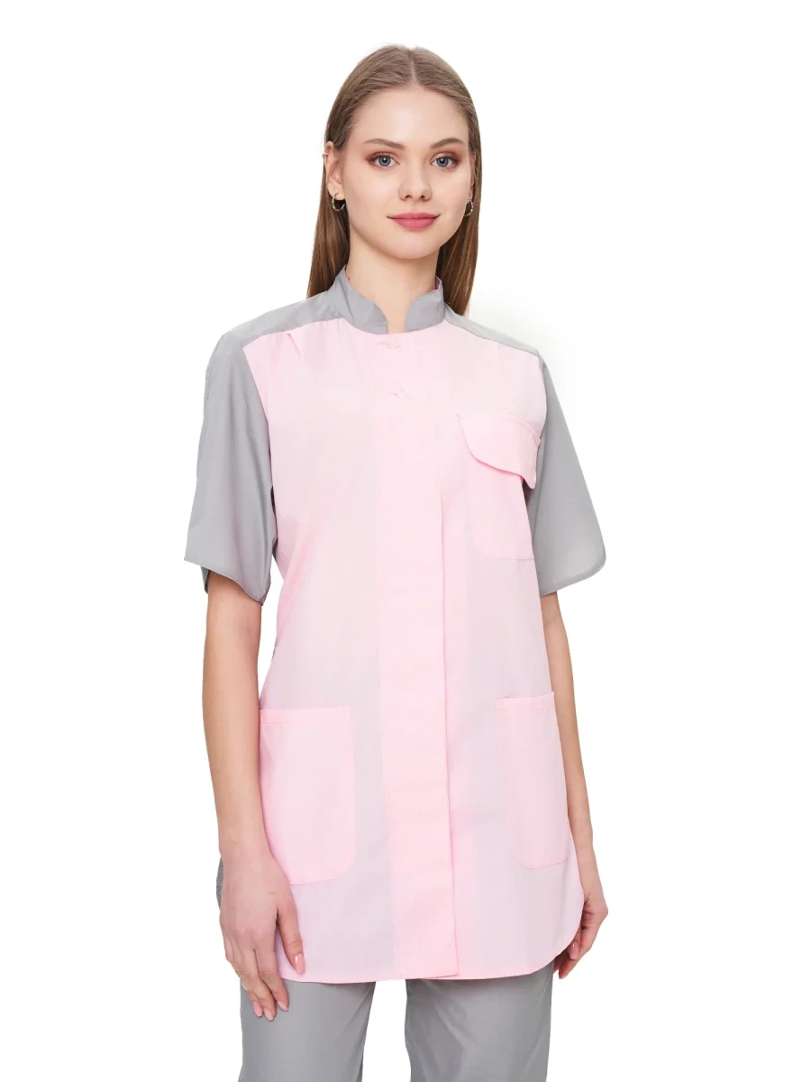 Костюм женский "Октава" серый с розовым - фото 1