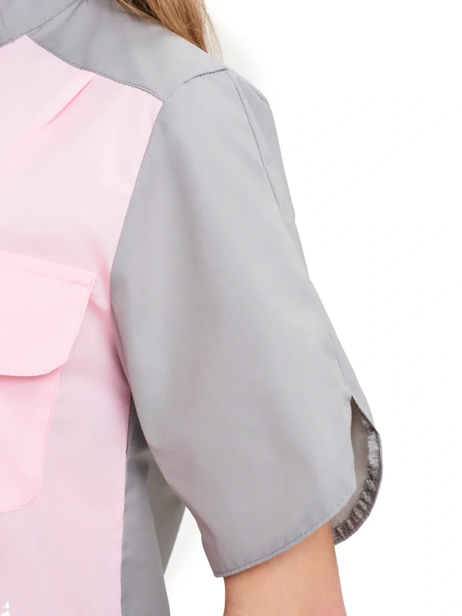 Костюм женский "Октава" серый с розовым - фото 6