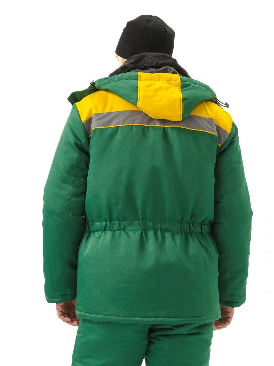 Куртка зимняя "УРАЛ" цвет: т.зеленый/желтый - фото 3