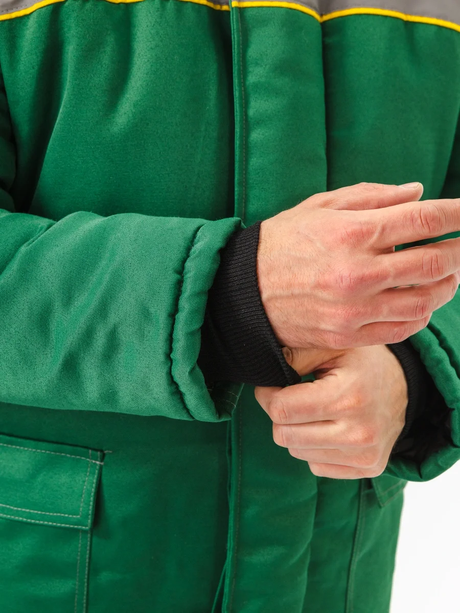 Куртка зимняя "УРАЛ" цвет: т.зеленый/желтый - фото 6