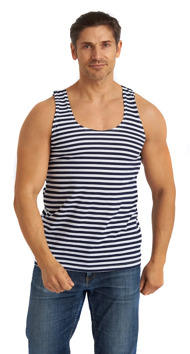 Майка-тельняшка, т-синяя - фото 1