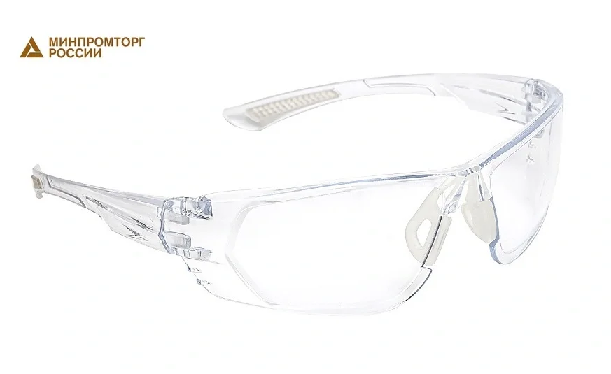 Очки защитные открытые поликарбонатные ЕЛАНПЛАСТ ИДЕАЛ прозрачные KN (ОЧК101KN) - фото 1