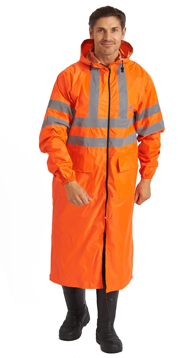 Плащ ВВЗ сигнальный нейлон с ПВХ оранжевый - фото 1