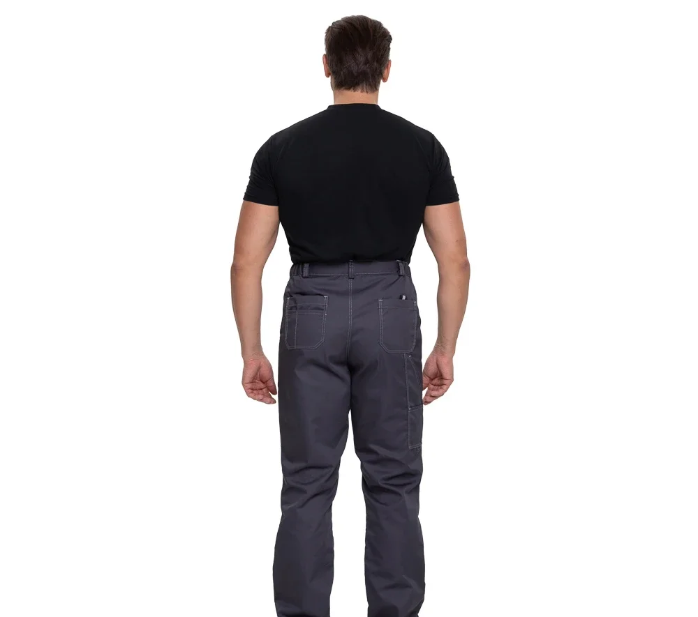 Брюки мужские "Люкс" серые модернизированного покроя с усиленными карманами - фото 5