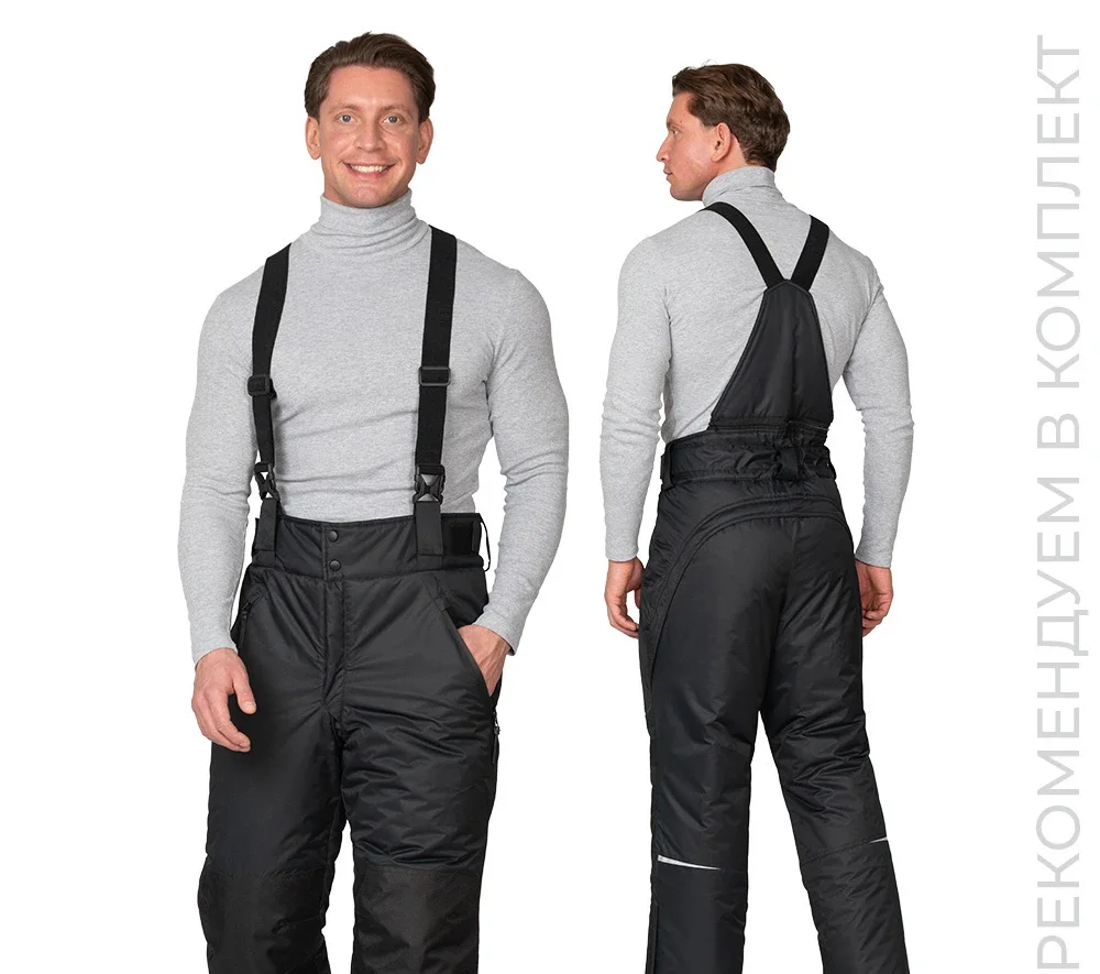 Брюки мужские утеплённые "Сюрвейер" чёрные - фото 1