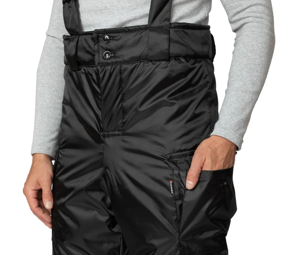Брюки мужские утеплённые "Альфа" со съемными бретелями на фастексах чёрные - фото 7