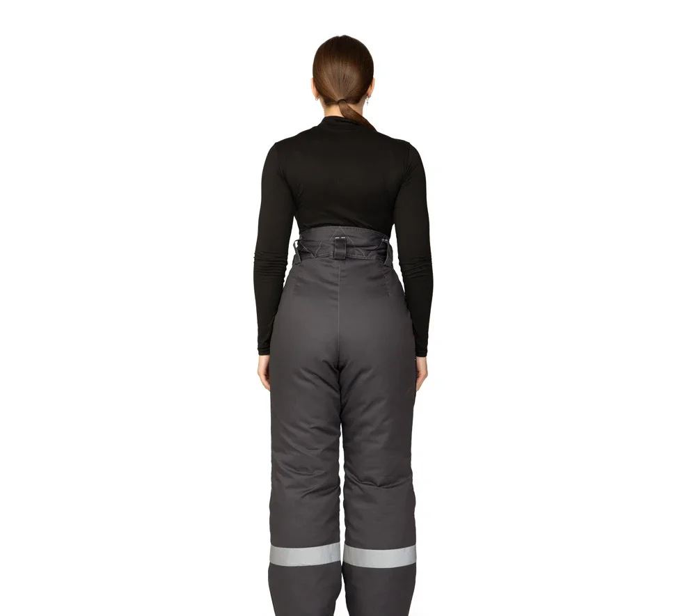 Брюки женские утеплённые "Бренд" тёмно-серые - фото 5