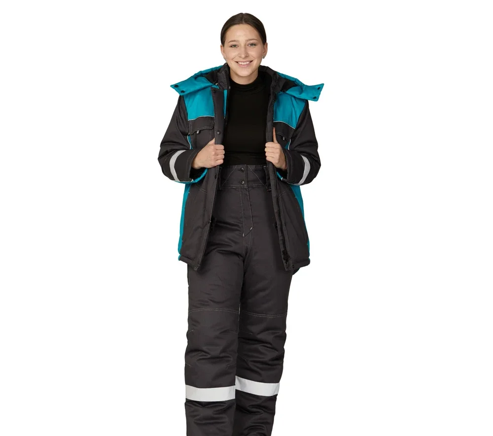 Брюки женские утеплённые "Бренд" тёмно-серые - фото 9