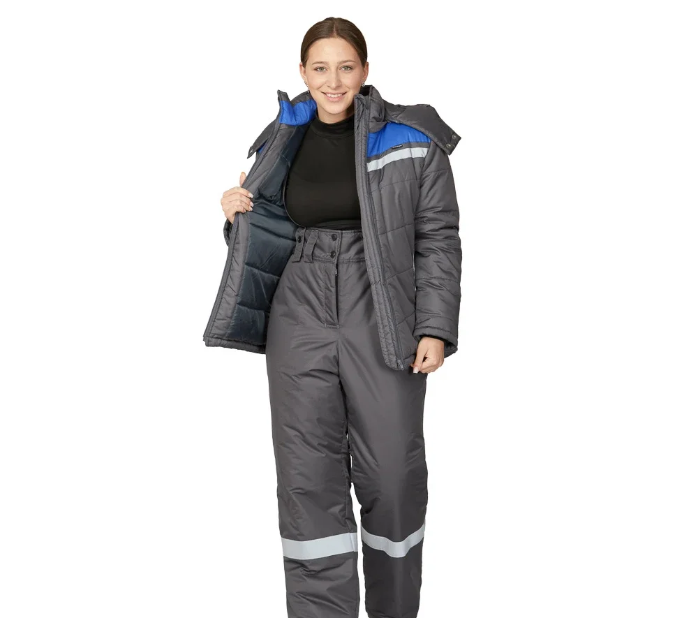 Брюки женские утеплённые "Онега" серые - фото 9