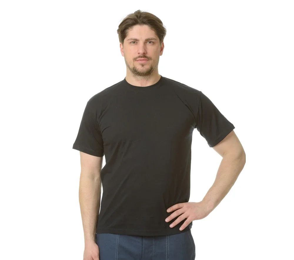 Футболка трикотажная чёрная - фото 1