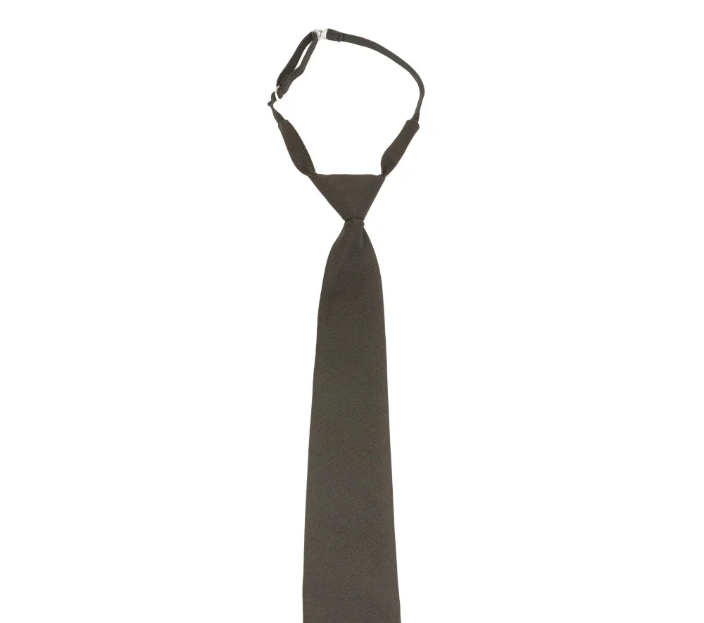 Галстук форменный на мягкой резинке с регулируемой длиной чёрный - фото 1
