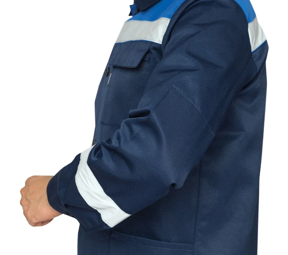 Костюм мужской летний "Стандарт 1 СОП" тёмно-синий/василёк (куртка и брюки) - фото 5