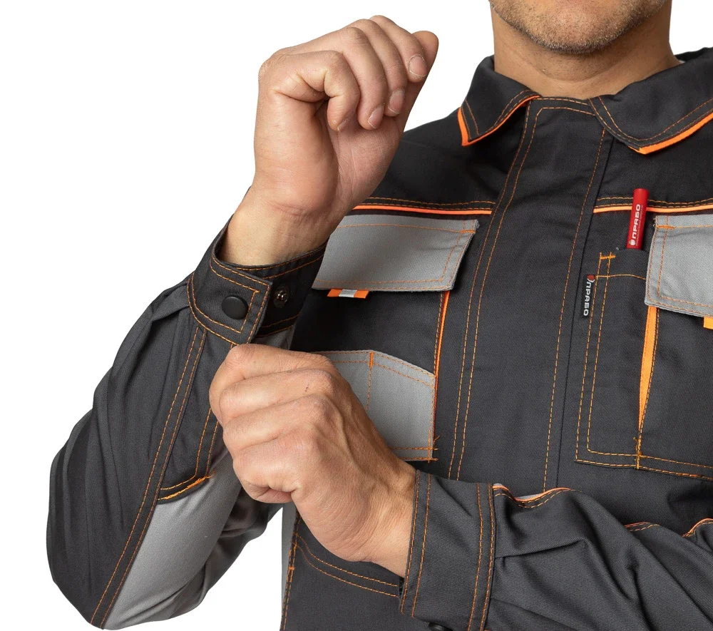 Костюм мужской "Бренд 2 2020" тёмно-серый/светло-серый (куртка и полукомбинезон) - фото 18