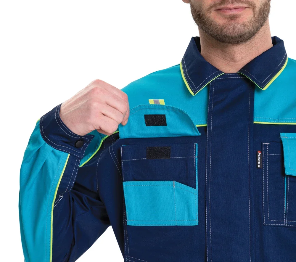 Костюм мужской "Бренд 2 2020" тёмно-синий/бирюза (куртка и полукомбинезон) - фото 10