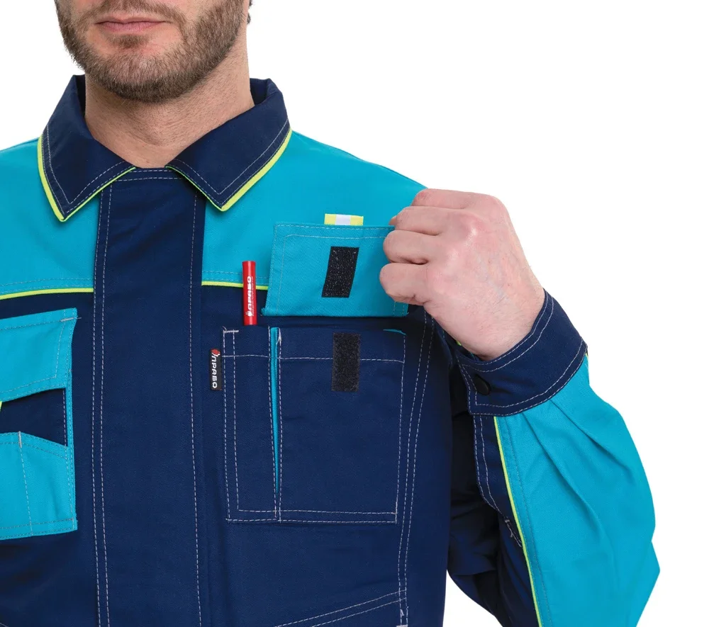 Костюм мужской "Бренд 2 2020" тёмно-синий/бирюза (куртка и полукомбинезон) - фото 11