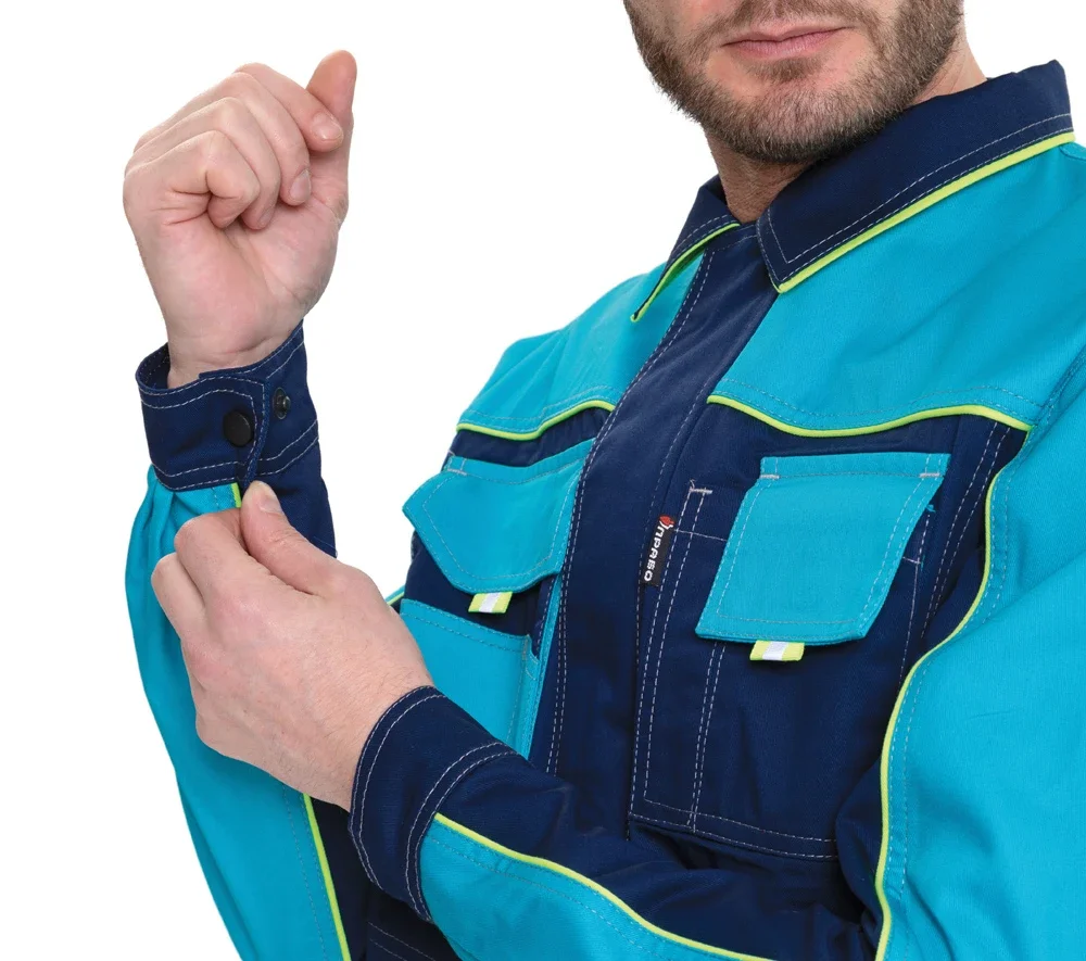 Костюм мужской "Бренд 2 2020" тёмно-синий/бирюза (куртка и полукомбинезон) - фото 12