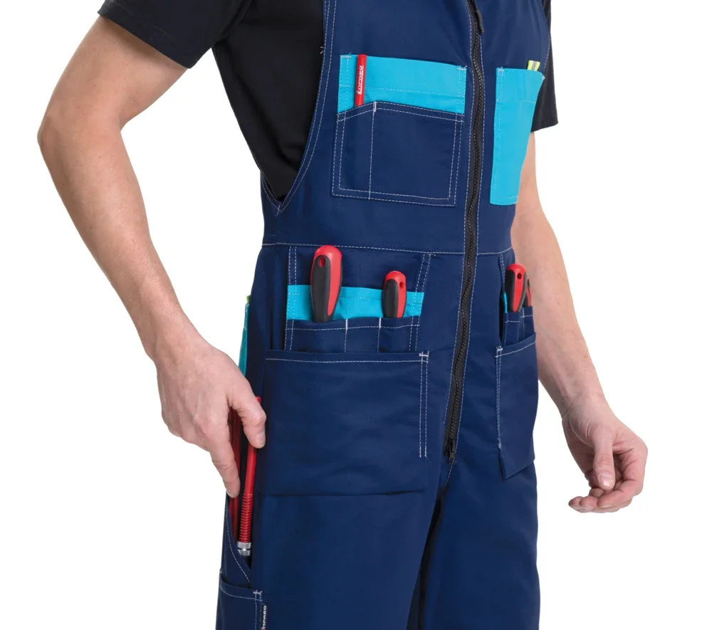 Костюм мужской "Бренд 2 2020" тёмно-синий/бирюза (куртка и полукомбинезон) - фото 14