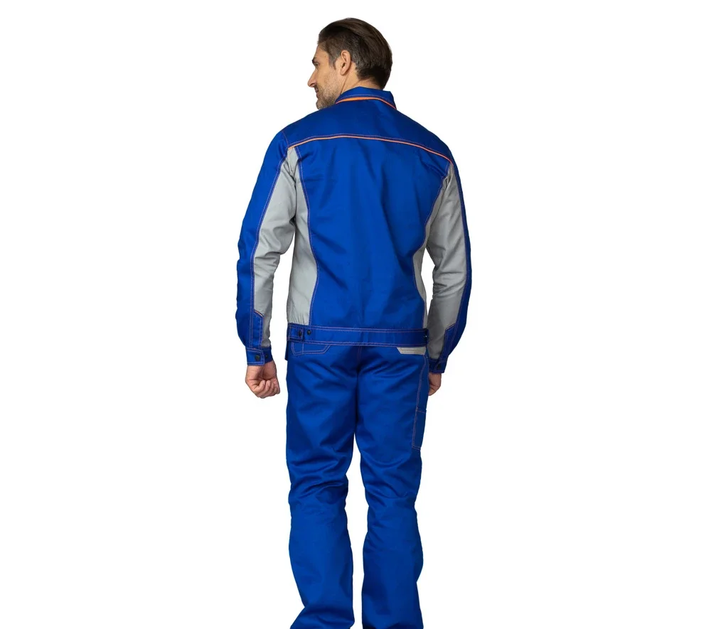 Костюм мужской "Бренд 2 2020" василёк/светло-серый (куртка и полукомбинезон) - фото 5